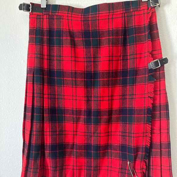 Vintage Women's Red Pleated Wool Kilt - Picture 1 of 6